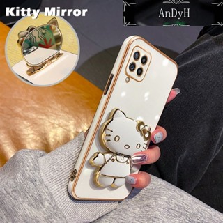 Andyh เคสโทรศัพท์มือถือ แบบกระจก พับได้ ลายการ์ตูน Hello Kitty สําหรับ Samsung Galaxy M32 4G