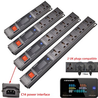 เครื่องวัดแรงดันไฟฟ้าดิจิทัล อเนกประสงค์ PDU16A ซ็อกเก็ตขยายรู ช่องนําเข้า IEC C14 ขนาดใหญ่