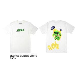 พร้อมส่ง ผ้าฝ้ายบริสุทธิ์ QWT168-2 ALIEN WHITE T-shirt