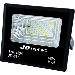 AjuShop-JD โคมไฟสปอร์ตไลท์โซลาร์เซลล์ 60W พร้อมรีโมท รุ่น JD8860 แสงเดย์ไลท์