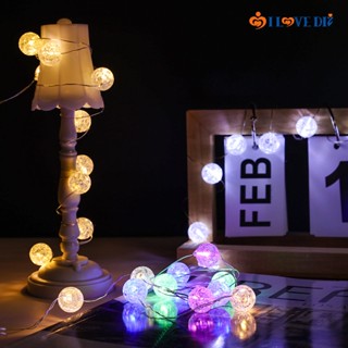 สายไฟ LED รูปลูกบอลแตก หลากสีสัน ใช้แบตเตอรี่ สําหรับตกแต่งงานปาร์ตี้ งานแต่งงาน