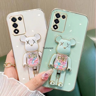 เคส OPPO A74 F19S เคส OPPO A95 A94 Cover OPPO F19 Pro Plus เคส OPPO Reno5 F Case OPPO Reno5 Lite เคส OPPO A54 เคสโทรศัพท์มือถือ ซิลิโคนนิ่ม ลายการ์ตูนหมีน่ารัก พร้อมขาตั้ง สําหรับ