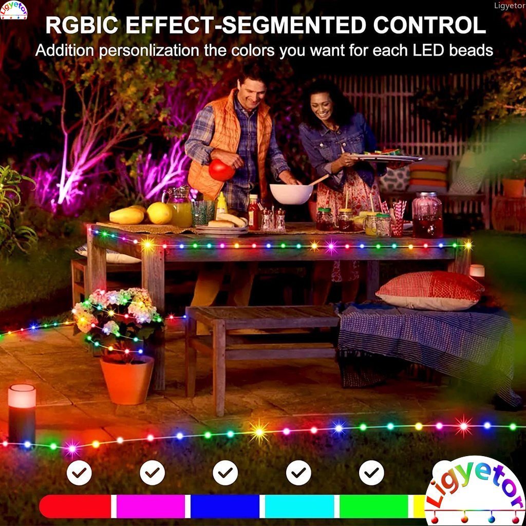 ยูเอสบี สมาร์ท แอป แสง RGB แถบระยะไกลบลูทูธเพลงกระโจมน้ําไหลแสงหายใจคริสต์มาสบรรยากาศแสงสตริงโดยรอบบรรจุแสงต้นคริสต์มาสแสง - รูปที่ 7