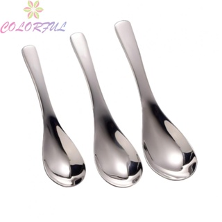 【COLORFUL】Spoon Shiny Smooth 3 Sizes 304 Stainless Steel Easy To Clean Earl Spoons