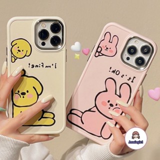 เคสโทรศัพท์มือถือ TPU นิ่ม กันกระแทก ลายการ์ตูนลูกสุนัข กระต่ายน่ารัก สําหรับ IPhone 11 14Pro Max 13Pro IP 12 Pro Max