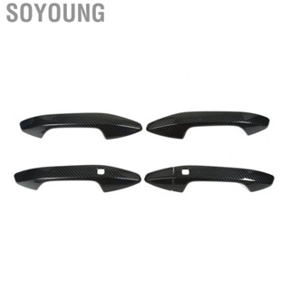 Soyoung Car Exterior Door Handle Cover  Door Handle Protector Cover Wear Resistant Carbon Fiber Style Clear Texture  for Car