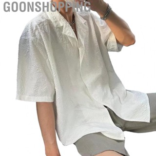 Goonshopping Men Summer Shirt Top  Men Short Sleeve Shirt Relaxed Loose  for Boy for Outing