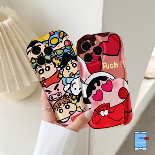 เคสโทรศัพท์มือถือ แบบนิ่ม ลายการ์ตูนชินจัง 3D ขอบโค้ง สําหรับ Oppo A17 A16 A95 A3s A52 A5 A1K A7 A31 A17K A5s A96 A54 A77 A74 A15s A16s A9 A15 A57 A53 A77S A12 A16k A55 A76