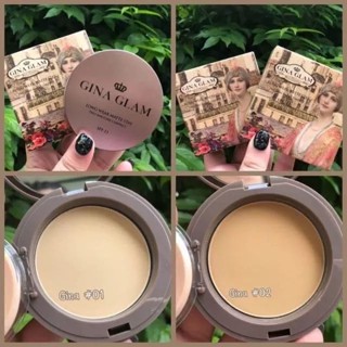 (mn) Gina Glam Long Wear Matte Stay Two Way Cake Compact Powder SPF15 G40 จีน่า เกลม