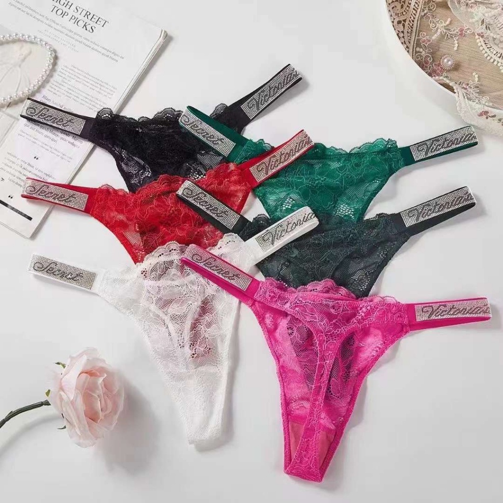 Victoria's Secret ชุดชั้นใน ลูกไม้ พลอยเทียม เซ็กซี่ สําหรับผู้หญิง 1 RQHL