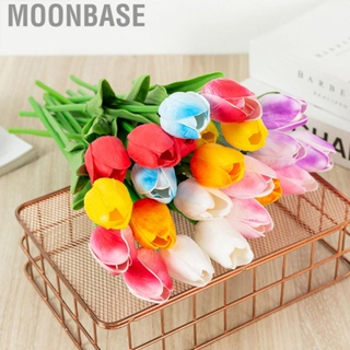 Moonbase Artificial Flowers Mini PU Tulips Bouquet Faux Plants for Wedding Room Home Hotel Party Event Decor