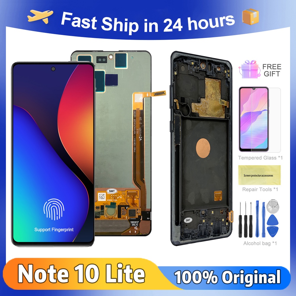 SAMSUNG 6.7 "สําหรับSamsung Galaxy Note 10 LiteจอแสดงผลLCD Touch Screen Digitizer Assembly 100% Test