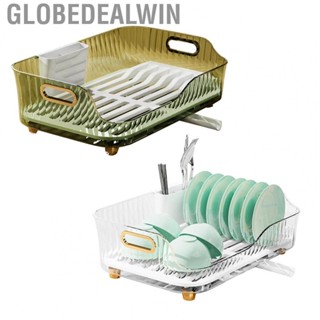 Globedealwin Dish Drying Rack  Visualize Multifunctional Dish Rack Hollow Out Diversion Effluent  for Kitchen