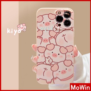 Mowin - เข้ากันได้สำหรับ เคสไอโฟน เคสไอโฟน11 เคส iphone 11 เคสไอโฟนครีมเคลือบเงาฟิล์มนุ่ม TPU กันกระแทกเคสกล้องป้องกันสีชมพูลูกหมู ใช้ได้กับ iPhone 13 Pro max 12 Pro Max 11 xr xs max 7Plus 8Plus