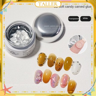 ✧Ready Stcok ANNIES Nail Art PVC Solid Gel Non-stick Hand Transparent White 3D Soft Candy Carved Flower Modeling Phototherapy Gel Manicure For Nail Shop 20g TALLER