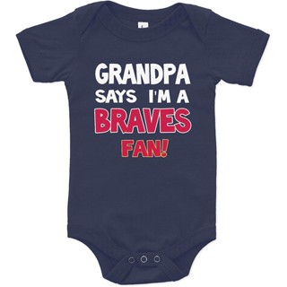 Nanycrafts &amp;#39; Grandpa Says I&amp;#39; m a Braves Fan บอดี้สูทเด็ก, Baby Braves Fan M4RO