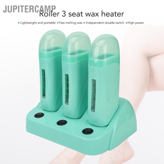 JUPITERCAMP 3 pcs Roll On Depilatory Wax Warmer ผู้ชายผู้หญิงไฟฟ้ากำจัดขน พร้อมฐานสำหรับรักแร้ขา