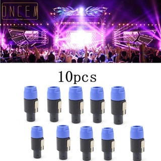 【ONCEMOREAGAIN】10PCS NL4FC Speaker Connectors 4 Pin Male Audio Speakon Ohm Plug Adapter