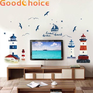 【Good】Lovely Ocean Home Decor Scenery Blue Sailboat Seagull Photo Frame Art Sticker【Ready Stock】