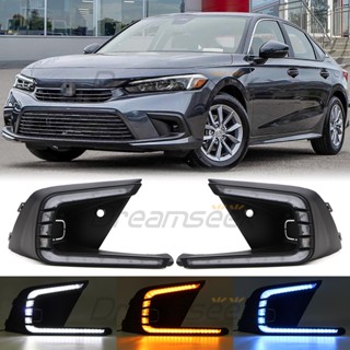 ไฟตัดหมอก LED DRL 3 สี สําหรับ Honda Civic 2022 2023