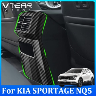 Vtear ฝาครอบช่องแอร์ ด้านหลัง คาร์บอนไฟเบอร์ ลายไม้ ชุบโครเมี่ยม พลาสติก สําหรับ KIA SPORTAGE NQ5 2022 2023