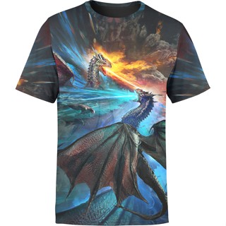 เสื้อยืด ลาย FIRE AND ICE DRAGONS