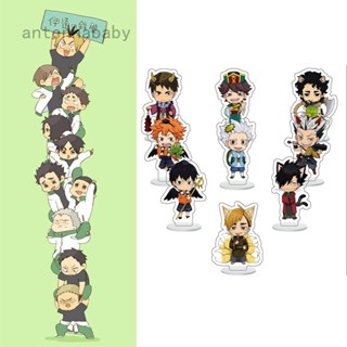 Ab โมเดลฟิกเกอร์อะคริลิค Haikyuu ขนาดเล็ก ของเล่นสําหรับเด็ก 9 ชิ้น ต่อชุด