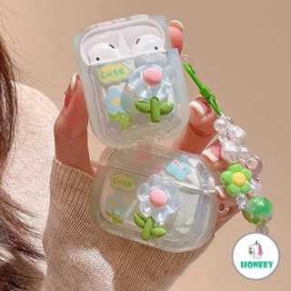 เคสหูฟังบลูทูธไร้สาย ลายดอกไม้ ผีเสื้อ 3D สีฟ้า สําหรับ Airpods Pro 1 2 Airpods 1 2 3