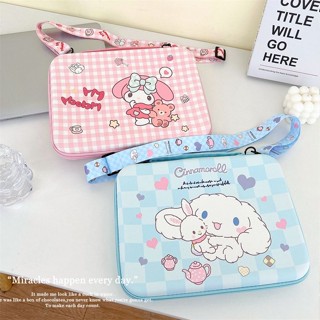 กระเป๋าใส่แท็บเล็ต โน๊ตบุ๊ค หนัง PU กันน้ํา ลาย Melody Cinnamoroll Ipad น่ารัก พร้อมสายคล้องคอ สําหรับ Ipad 11-13 นิ้ว