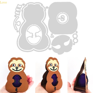 แผ่นแม่แบบโลหะ ตัดลายฉลุ Love Easter Sloth Box สําหรับตกแต่งสมุด อัลบั้ม แสตมป์ กระดาษ DIY