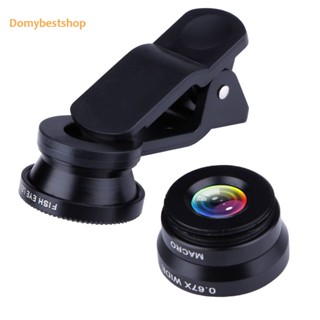 [Domybestshop.th] 3-in-1 เลนส์ฟิชอาย 180 องศา เลนส์มุมกว้าง เลนส์มาโคร สีดํา RAU