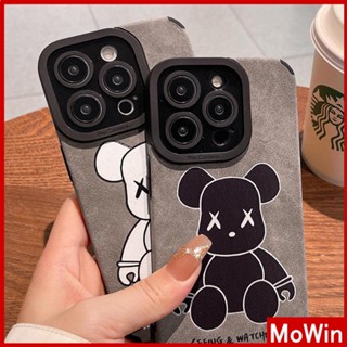 Mowin - เข้ากันได้สำหรับ เคสไอโฟน เคสไอโฟน11 เคส iphone 11 หนัง Pupil Patch หนังนิ่ม เคสกล้องกันกระแทก น่ารัก หมีสร้างสรรค์เข้ากันได้กับ iPhone 14 13 Pro max 12 Pro Max 11 xr xs max 7Plus 8Plus