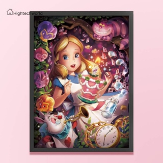 [Hightechworld.th] ชุดปักครอสสติตช์ ผ้าฝ้าย 11CT พิมพ์ลายดิสนีย์ Alice in Wonderland DIY