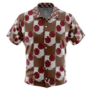 Garrison Attack on Titan Button Up เสื้อเชิ้ตฮาวาย