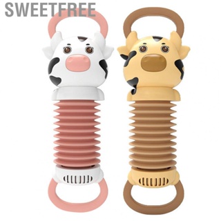 Sweetfree Baby Accordion Toy  Portable Cartoon Cute Cow Shape Dynamic  Switchable Effects Pull Ring for Kindergarten
