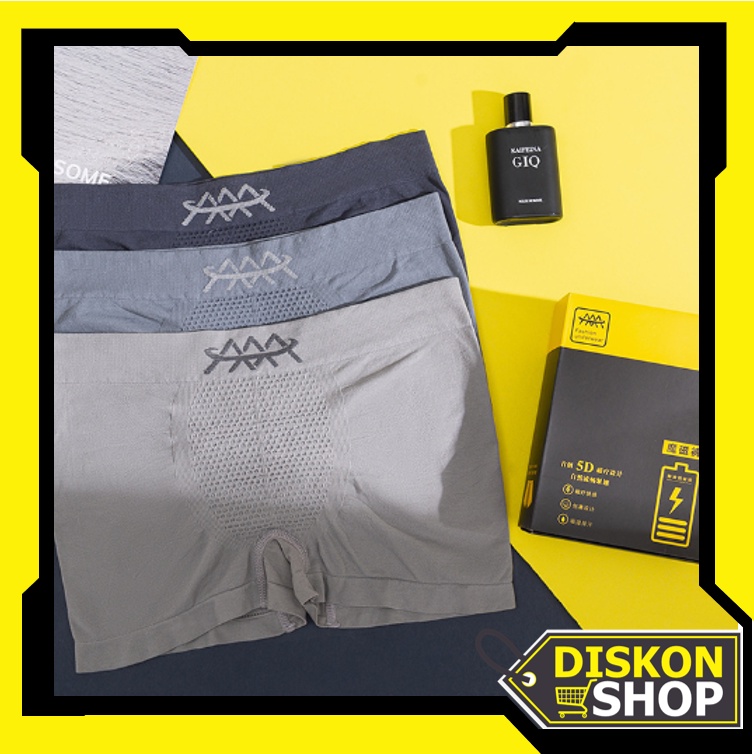 Shop - C5835 ชุดชั้นในชาย 3 ชิ้น RANDOM COLOR / ชุดชั้นในชายไม่มีรอยต่อ / บ๊อกเซอร์ผู้ชายนําเข้า / U