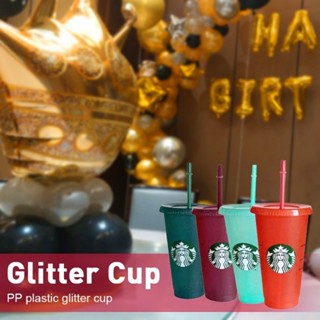 Starbucks ใหม่ แก้วน้ําพลาสติกแฟชั่น พร้อมฝาปิด 2021