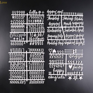 Love สัญลักษณ์ตัวอักษร และสัญลักษณ์ สําหรับกระดานข้อความ คําคม แสดงข้อความ 4 ชิ้น