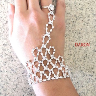 DARON สร้อยข้อมือ โซ่ เชื่อมโยง ราตรี คลาสสิก เสน่ห์ ผู้หญิง สาว เต้นรํา เครื่องประดับ คริสตัล เชื่อมต่อนิ้ว แหวน