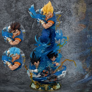 โมเดลฟิกเกอร์ Dragon Ball LS Vegeta GK Goku Vegeta Fit Three-Headed แบบเรืองแสง แฮนด์เมด สําหรับตกแต่ง