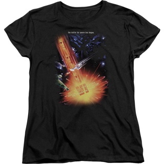 เวรเอ้ย  Womens Undiscovered Country Poster Star Trek Shirt เสื้อยืดไม่ต้องรีด เสื้อผ้าแฟชั่น เสื้อยืด