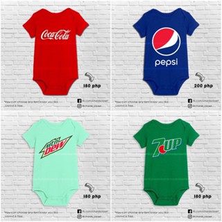 ซอฟท์ดริงค์ พิมพ์ลายแบรนด์เด็กทารก Onesie (Coca Cola, Pepsi, Mountain Dew, 7 UP) 0TAZ