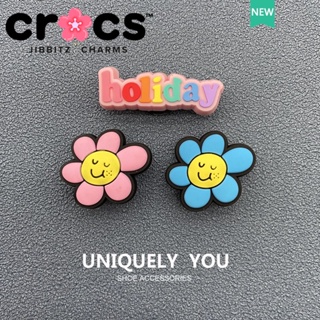 Jibbitz crocs charms หัวเข็มขัดรองเท้า อุปกรณ์เสริมรองเท้า ดอกไม้น่ารัก หน้ายิ้ม crocs DIY หัวเข็มขัดตกแต่ง