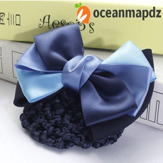 OCEANMAPDZ กิ๊บติดผม ผ้าซาติน ประดับโบว์ แบบเป็นทางการ สําหรับเจ้าหน้าที่ธนาคาร