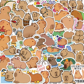 Z&amp;m❀ สติกเกอร์ ลาย capybara กันน้ํา สําหรับตกแต่งของเล่น 50 ชิ้น ต่อชุด