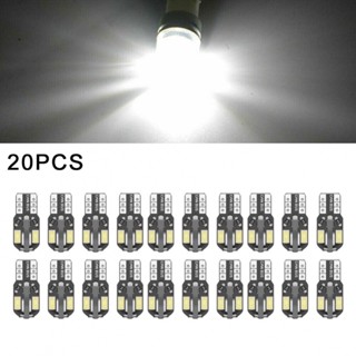 หลอดไฟ LED T10 5730 8SMD LED 12V สีขาว สําหรับติดภายในรถยนต์ 20 ชิ้น