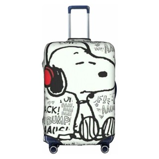 ผ้าคลุมกระเป๋าเดินทาง ผ้าสแปนเด็กซ์ แบบหนา ยืดหยุ่นสูง ลายการ์ตูน Snoopy ขนาด 18 นิ้ว 24 นิ้ว 28 นิ้ว 32 นิ้ว