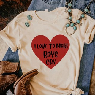 เสื้อยืด พิมพ์ลายการ์ตูนมังงะ i Love to Make Boys Cry Y2K สไตล์ญี่ปุ่น สําหรับผู้หญิง และผู้ชาย