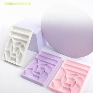 Goldensilver จานสีพลาสติก สีเงิน สําหรับใส่สีทาเล็บเจล UV TH