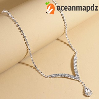 OCEANMAPDZ ชุดเครื่องประดับ ต่างหู ทรงหยดน้ํา หรูหรา สไตล์เกาหลี คลาสสิก อินเทรนด์ สําหรับงานแต่งงาน